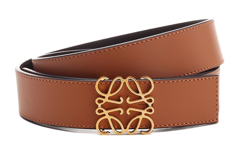 LOEWE  Reversible Leather Belt with Logo Buckle Brown/Black 3.5cm. E619Z20X032544