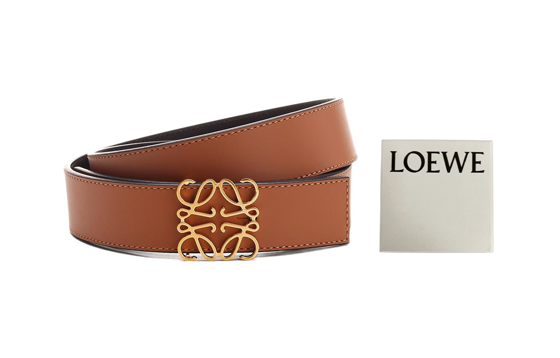 Order LOEWE 双面皮带 带标志性扣环 棕色/黑色 3.5厘米. E619Z20X032544
