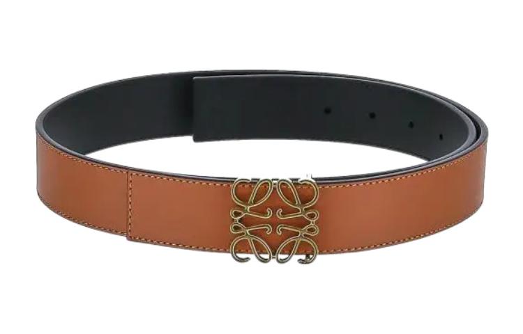 Shop LOEWE 双面皮带 带标志性扣环 棕色/黑色 3.5厘米. E619Z20X032544