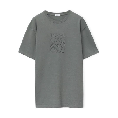 LOEWE Silver Crew Neck Short Sleeve T-Shirt with Letter Print. H526Y22XA4-9370