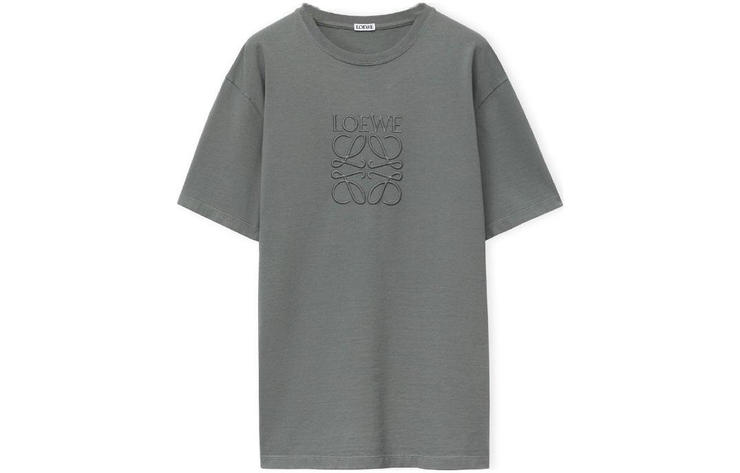 Order LOEWE  Silver Crew Neck Short Sleeve T-Shirt with Letter Print. H526Y22XA4-9370