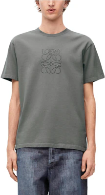 LOEWE Silver Crew Neck Short Sleeve T-Shirt with Letter Print. H526Y22XA4-9370 Shop LOEWE Silver Crew Neck Short Sleeve T-Shirt with Letter Print. H526Y22XA4-9370