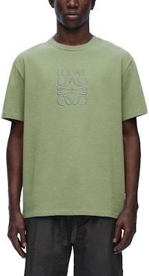 Camiseta LOEWE Slim Fit Cuello Redondo con Logo en Verde Caqui. H526Y22XB8-1889 Shop Camiseta LOEWE Slim Fit Cuello Redondo con Logo en Verde Caqui. H526Y22XB8-1889
