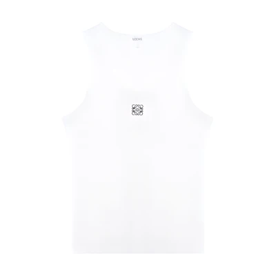 LOEWE Slim Fit Graphic Print Sleeveless Tank Top in White. H526Y23X40-2100