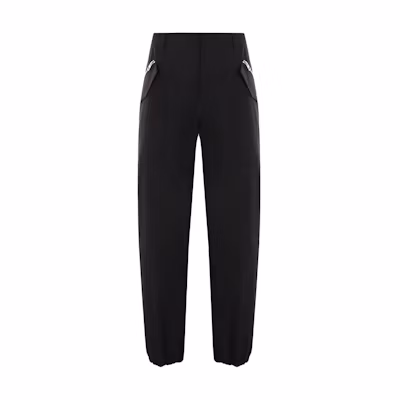 LOEWE Solid Black Mid-Rise Straight-Fit Cargo Pants. H526Y04WE3-1100