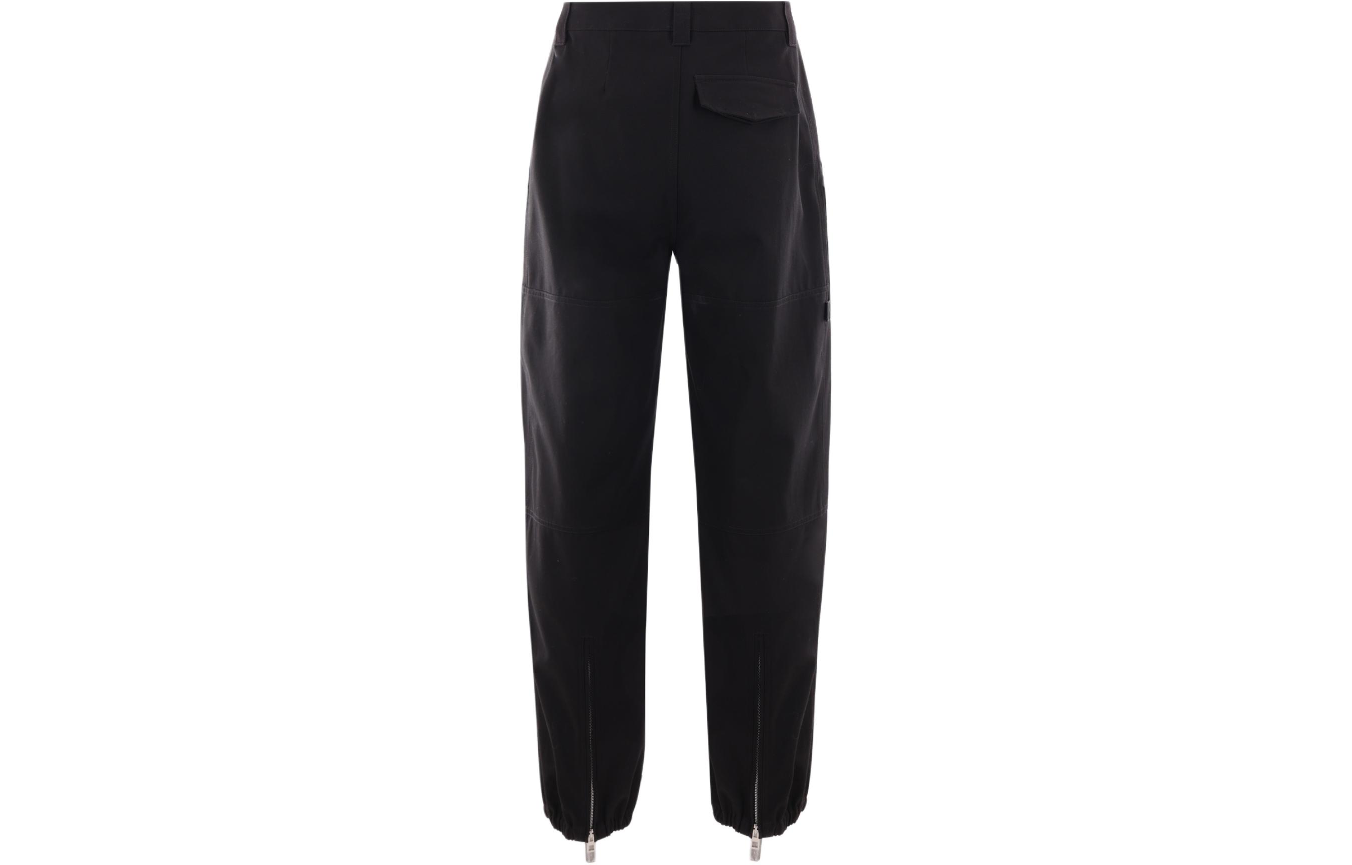 Lookbook LOEWE Seluar Kargo Hitam Solid Mid-Rise Straight-Fit. H526Y04WE3-1100