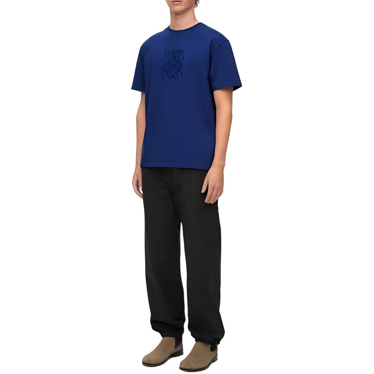 Purchase LOEWE 素色短袖圓領修身T恤 藍色 H526Y22XB8-5160