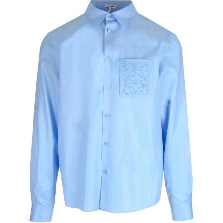 LOEWE  Solid Color Long Sleeve Shirt Blue H526Y05WB1-5690