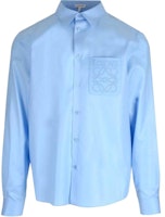 LOEWE Solid Color Long Sleeve Shirt Blue H526Y05WB1-5690 LOEWE Solid Color Long Sleeve Shirt Blue H526Y05WB1-5690