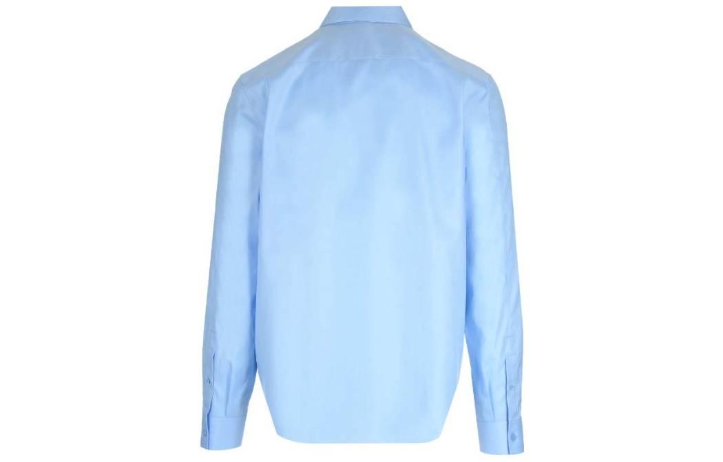 Lookbook ロエベ ソリッドカラー 長袖シャツ ブルー H526Y05WB1-5690