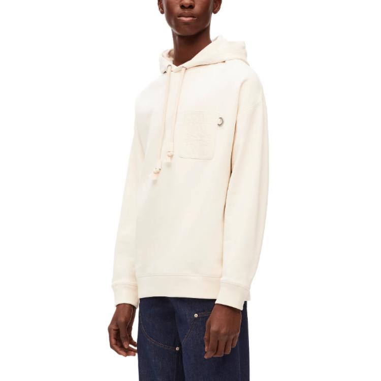 LOEWE  Solid Color Loose Fit Hoodie Long Sleeve - Gray White H526Y25X31-2021 圖 6