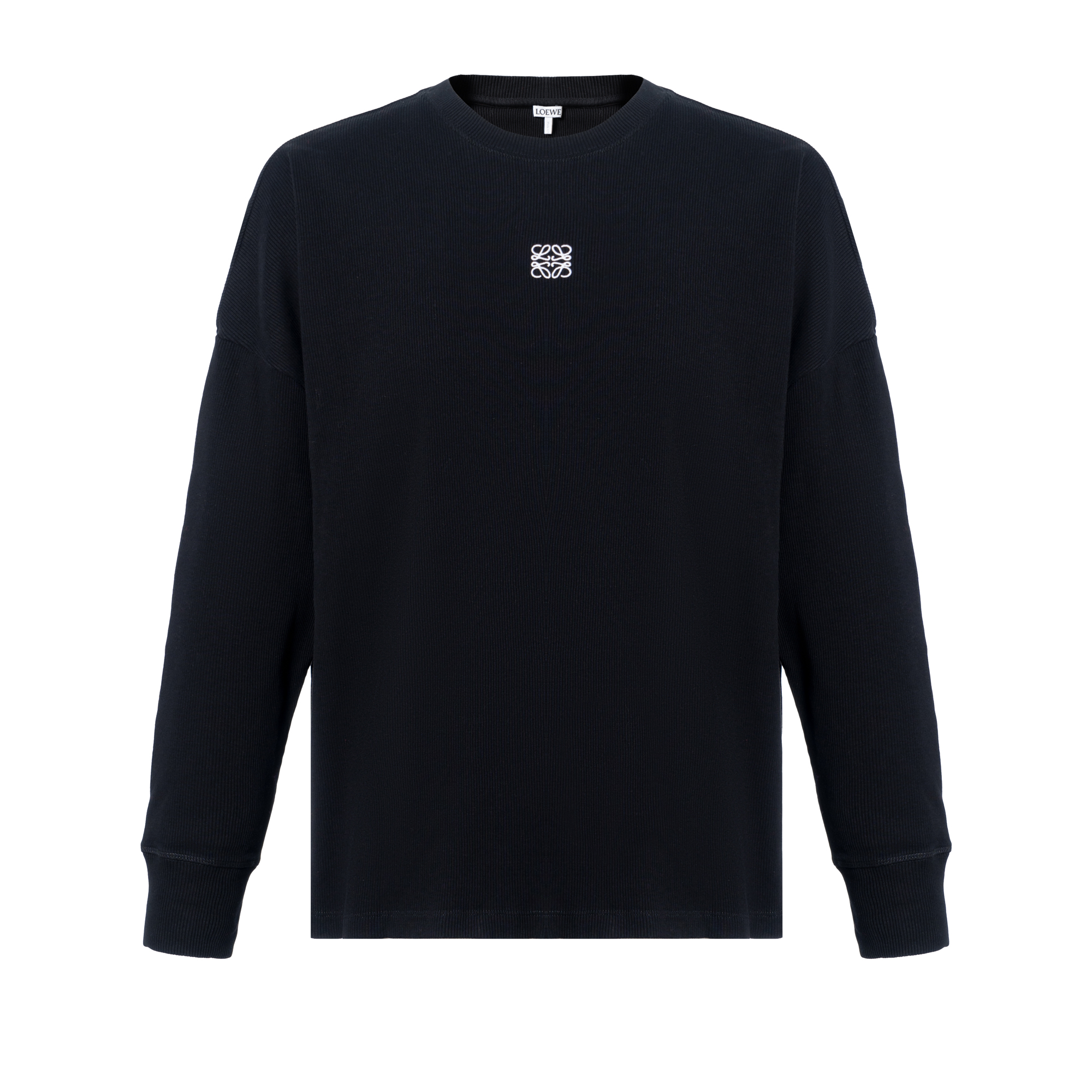 LOEWE  Solid Color Loose Fit Long Sleeve Black T-Shirt. H526Y22XAY-1100
