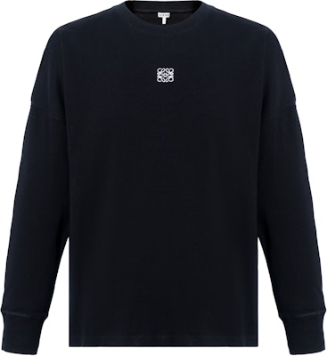 LOEWE 素色寬鬆版長袖黑色T恤 H526Y22XAY-1100 Buy LOEWE 素色寬鬆版長袖黑色T恤 H526Y22XAY-1100