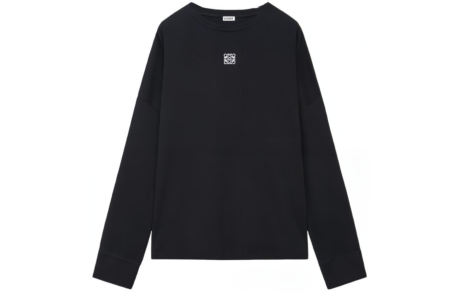 Order LOEWE 素色寬鬆版長袖黑色T恤 H526Y22XAY-1100