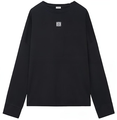 LOEWE 素色寬鬆版長袖黑色T恤 H526Y22XAY-1100 Order LOEWE 素色寬鬆版長袖黑色T恤 H526Y22XAY-1100