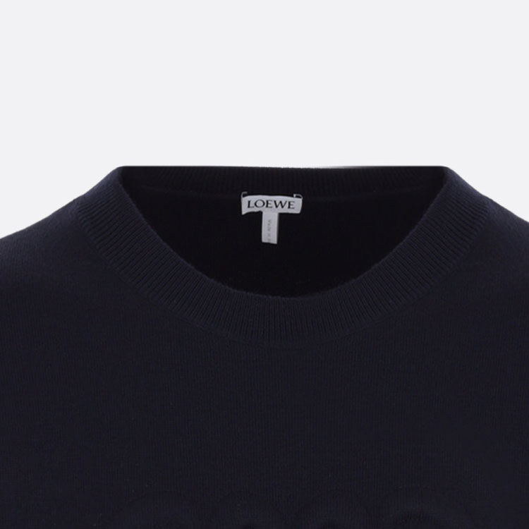 Purchase LOEWE 纯色宽松圆领长袖卫衣 海军蓝 H526Y14KEE-5110