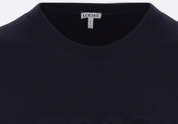 LOEWE Solid Color Oversized Crewneck Long Sleeve Sweatshirt Navy Blue H526Y14KEE-5110 Purchase LOEWE Solid Color Oversized Crewneck Long Sleeve Sweatshirt Navy Blue H526Y14KEE-5110