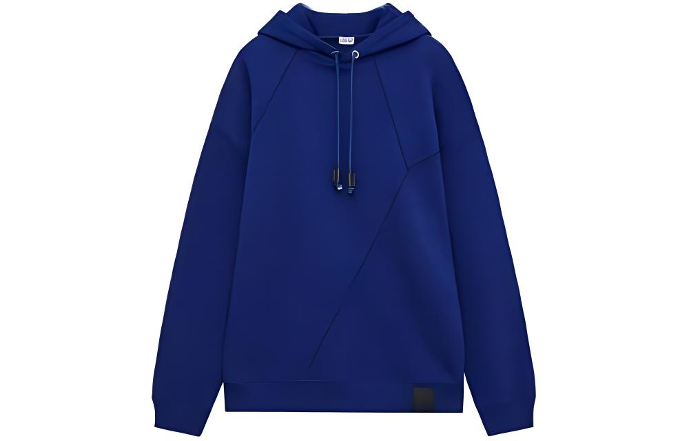 LOEWE  Solid Color Oversized Hoodie with Drawstring in Blue. H526Y25J26-5160