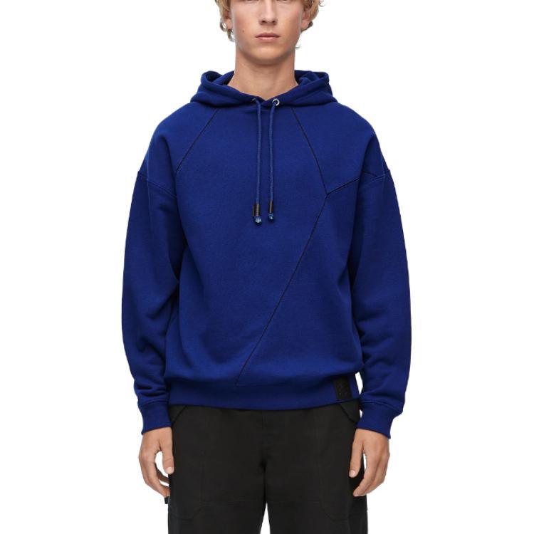 LOEWE  Solid Color Oversized Hoodie with Drawstring in Blue. H526Y25J26-5160 圖 3