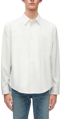 LOEWE 素色單排扣休閒長袖襯衫 H526Y05X46-1100 Shop LOEWE 素色單排扣休閒長袖襯衫 H526Y05X46-1100