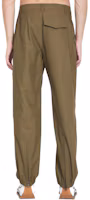 Shop LOEWE 綠色純色拉鏈工裝慢跑褲 H526Y04WE3-8967