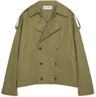 LOEWE Solid Double-Breasted Long-Sleeve Jacket SS24 - Kimchi Green. H526Y02X12-7966 LOEWE Solid Double-Breasted Long-Sleeve Jacket SS24 - Kimchi Green. H526Y02X12-7966
