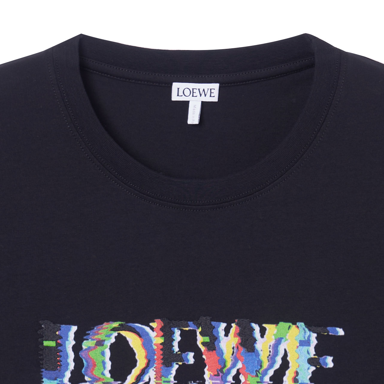 LOEWE  SS23 Black Crewneck T-Shirt with Graphic Letter Print. H526Y22J61-1100 圖 7