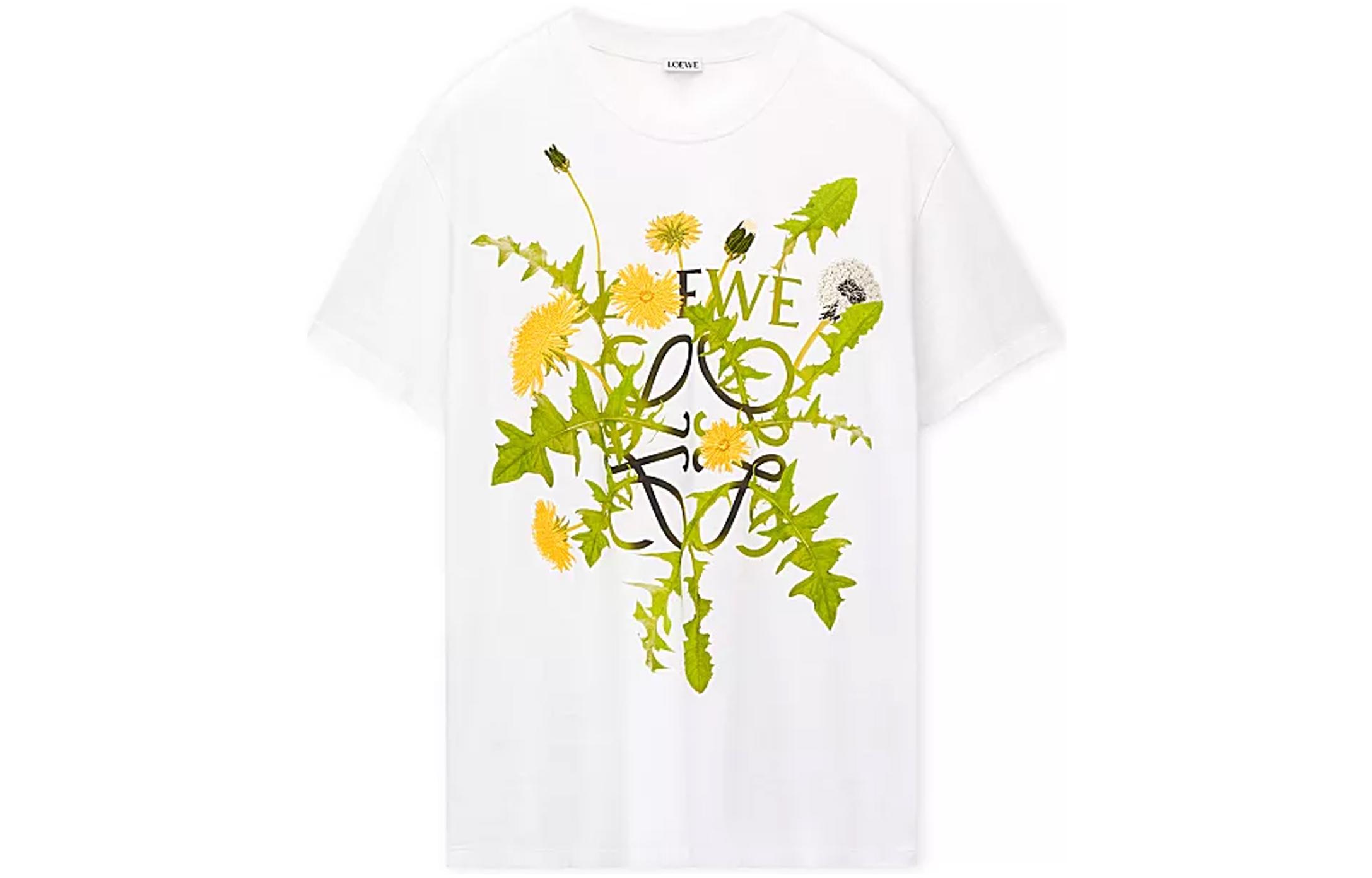 LOEWE  SS23 White Floral Logo Print Oversized T-Shirt. H526Y22X70-2100