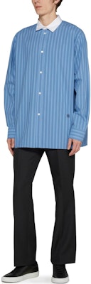 LOEWE 條紋鈕扣襯衫 淺藍 長袖 翻領款式 H526Y05X26-5900 Shop LOEWE 條紋鈕扣襯衫 淺藍 長袖 翻領款式 H526Y05X26-5900