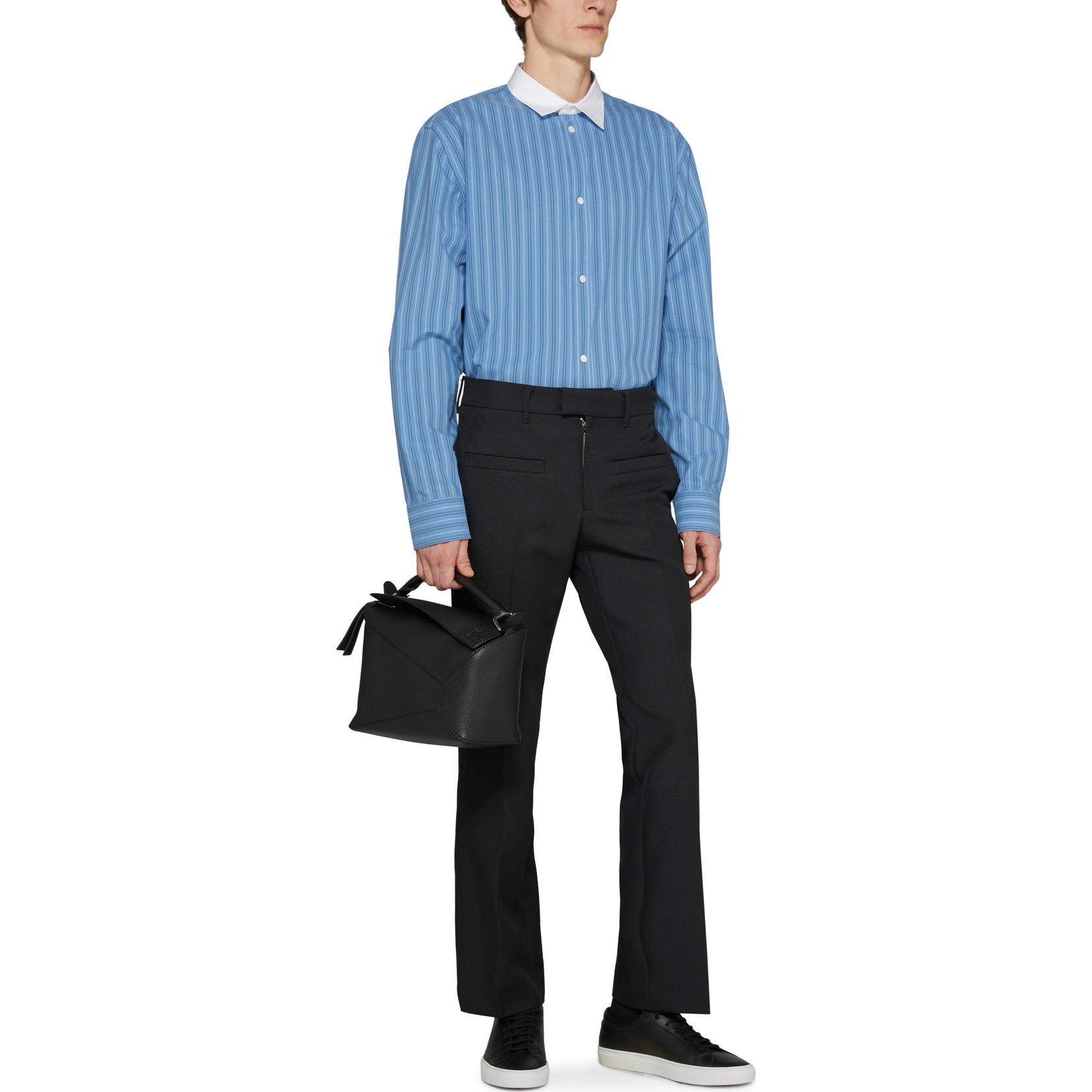 Purchase LOEWE 條紋鈕扣襯衫 淺藍 長袖 翻領款式 H526Y05X26-5900