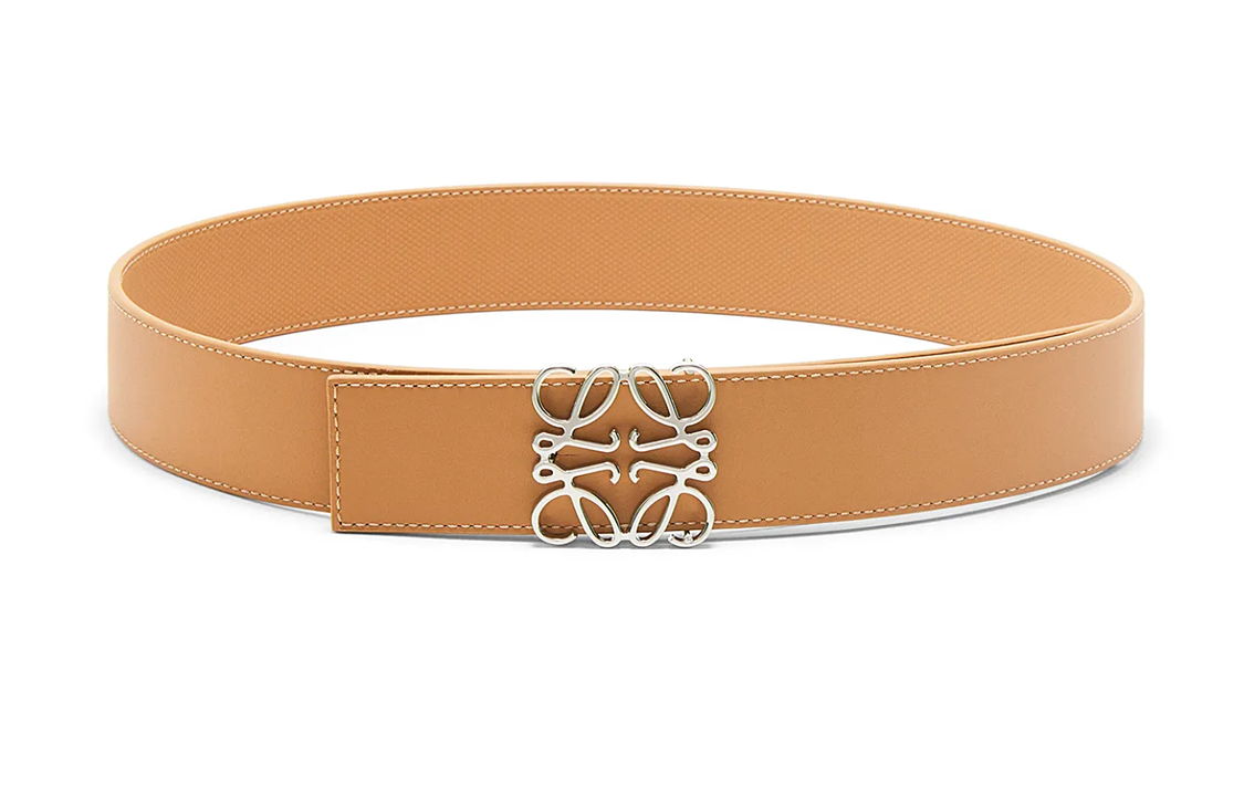 LOEWE  Yellow Diamond Pattern Leather Belt with Buckle - 4CM Wide. E821238X08-0011