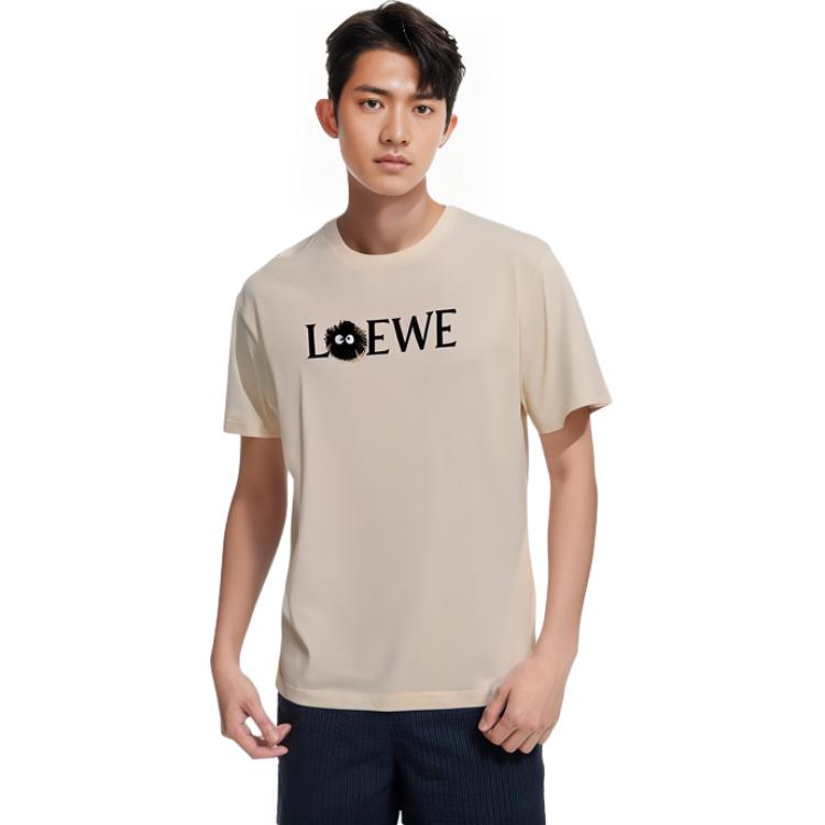 LOEWE Alphabet Print Cotton Rabbit T-Shirt Men’s Beige. H848341X01-2370 圖 3