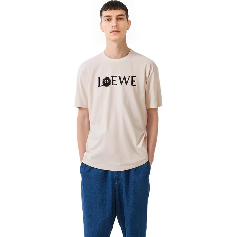 LOEWE Alphabet Print Cotton Rabbit T-Shirt Men’s Beige. H848341X01-2370 圖 5