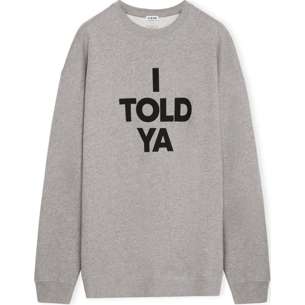 LOEWE Alphabet Print Crewneck Sweater Unisex Grey Long Sleeve H526Y24X36-1440