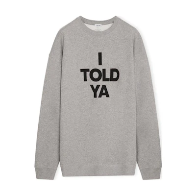 LOEWE Alphabet Print Crewneck Sweater Unisex Grey Long Sleeve H526Y24X36-1440
