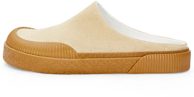 LOEWE Anagram 'Gold Velvet Platform Slides' M616379X03-8130 LOEWE Anagram 'Gold Velvet Platform Slides' M616379X03-8130