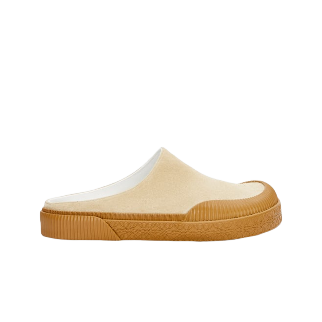LOEWE Anagram 'Gold Velvet Platform Slides' M616379X03-8130