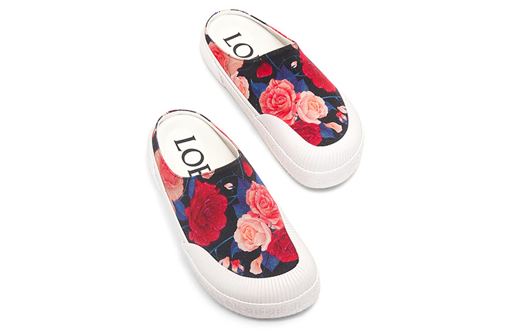 Shop LOEWE Anagram 'Red Espadrille Slide' M616282X30-7209