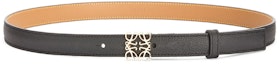Buy LOEWE Sabuk Kulit Hitam Pria 2cm dengan Pola Logo Emas Anagram. E619Z15X03-1206