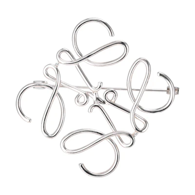 LOEWE Anagram Brass Brooch Unisex Couples' Accessories Yellow 11125020-9230