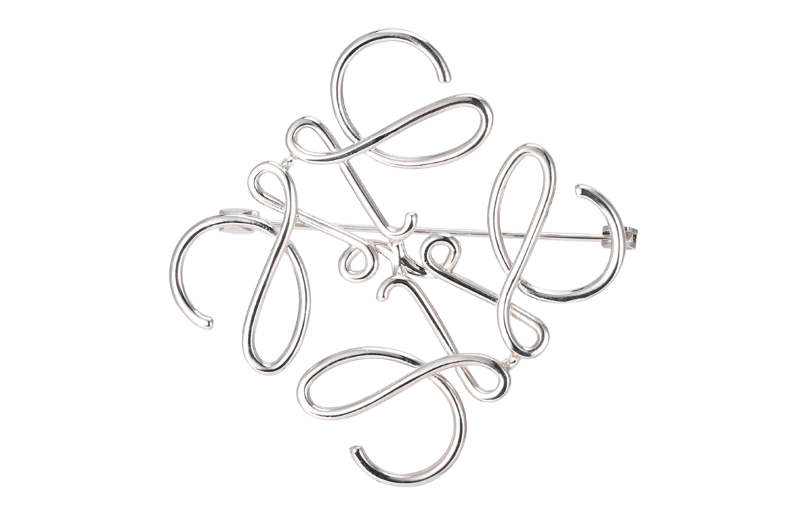 LOEWE Anagram Brass Brooch Unisex Couples' Accessories Yellow 11125020-9230 圖 2