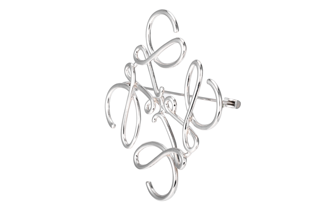 LOEWE Anagram Brass Brooch Unisex Couples' Accessories Yellow 11125020-9230 圖 3