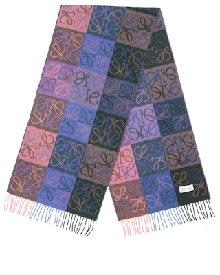 LOEWE Anagram 格纹围巾 男女同款 双面羊毛披肩. F810487X17-5187 Lookbook LOEWE Anagram 格纹围巾 男女同款 双面羊毛披肩. F810487X17-5187