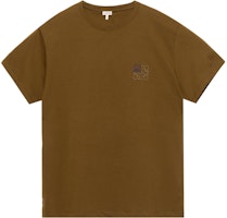 LOEWE Anagram Embroidered Green Cotton Crewneck T-Shirt for Men H526341XAI-4160 LOEWE Anagram Embroidered Green Cotton Crewneck T-Shirt for Men H526341XAI-4160