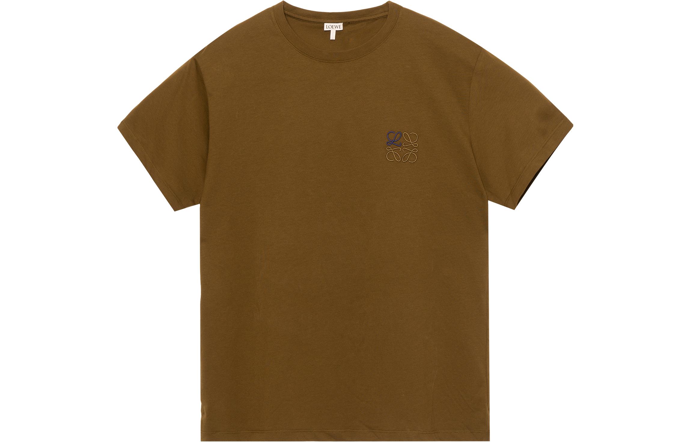 Order LOEWE Anagram 綠色刺繡棉質男士圓領T恤 H526341XAI-4160