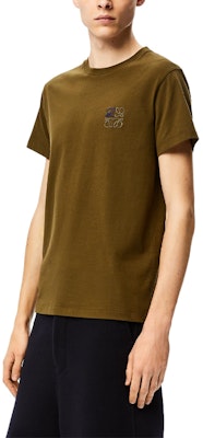 LOEWE Anagram 綠色刺繡棉質男士圓領T恤 H526341XAI-4160 Shop LOEWE Anagram 綠色刺繡棉質男士圓領T恤 H526341XAI-4160