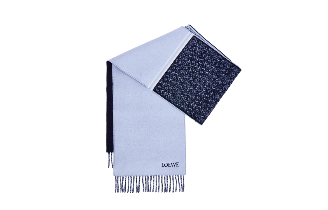 LOEWE Anagram Embroidered Jacquard Scarf Blue  Accessory. F606257XAI-5142 圖 2