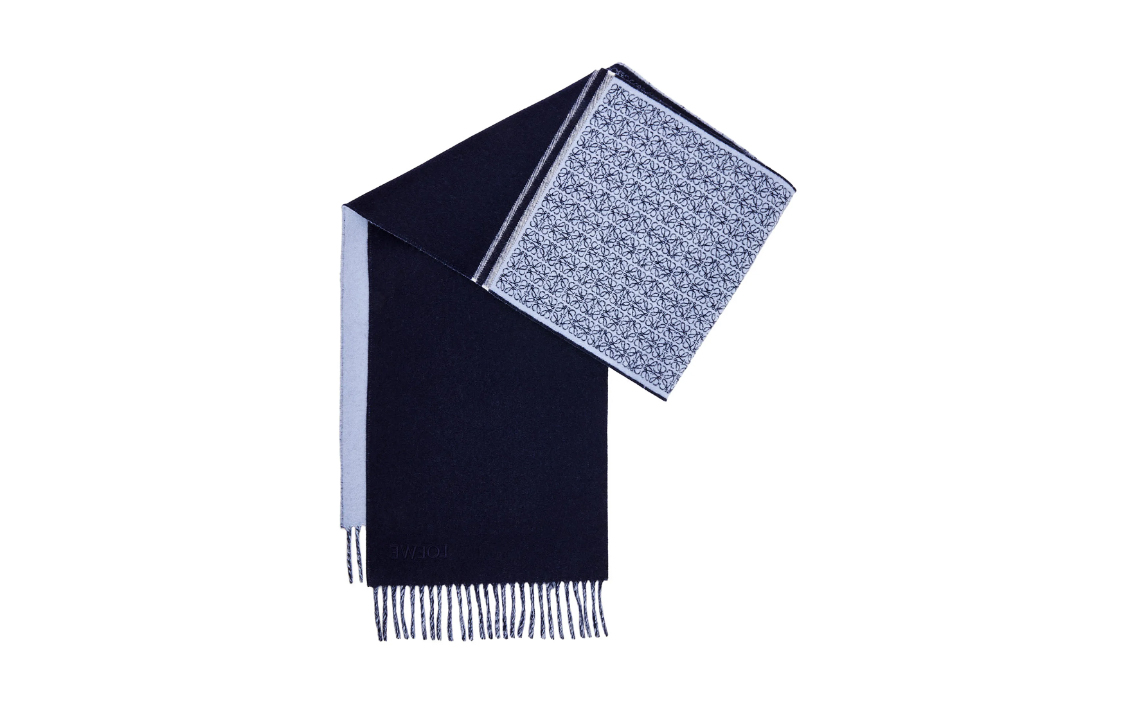 LOEWE Anagram Embroidered Jacquard Scarf Blue  Accessory. F606257XAI-5142 圖 3