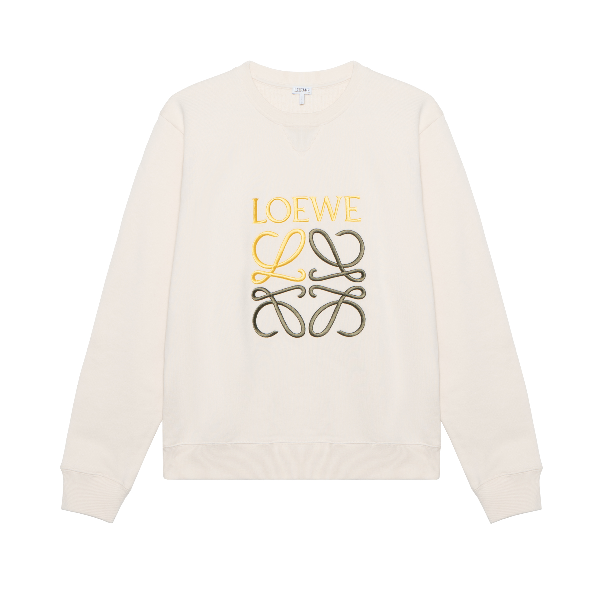 LOEWE Anagram Embroidered Logo Beige Crewneck Sweatshirt Classic Style H526Y24J07-2370
