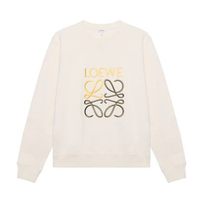 LOEWE Anagram Embroidered Logo Beige Crewneck Sweatshirt Classic Style H526Y24J07-2370